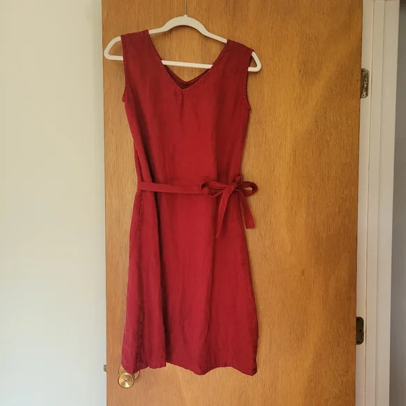 chinese dress ladies Bryn Walker Lana Cross-Dyed Linen V-Neck 3/4 Puff Sleeve Ruffle Hem Sh –  Trendy Twist Boutique main image 1